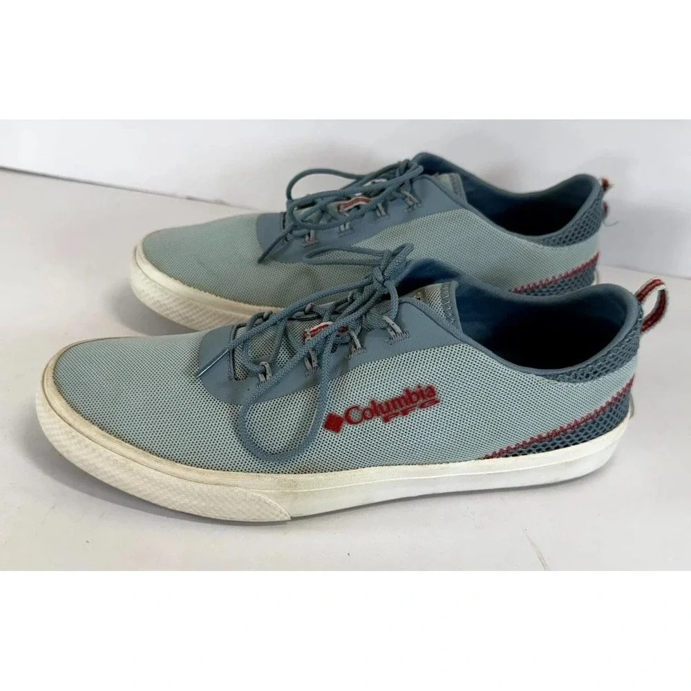 Columbia Dorado PFG Womens 9 Sneaker Mirage Blue Red Low Top Fishing Boat Shoes
